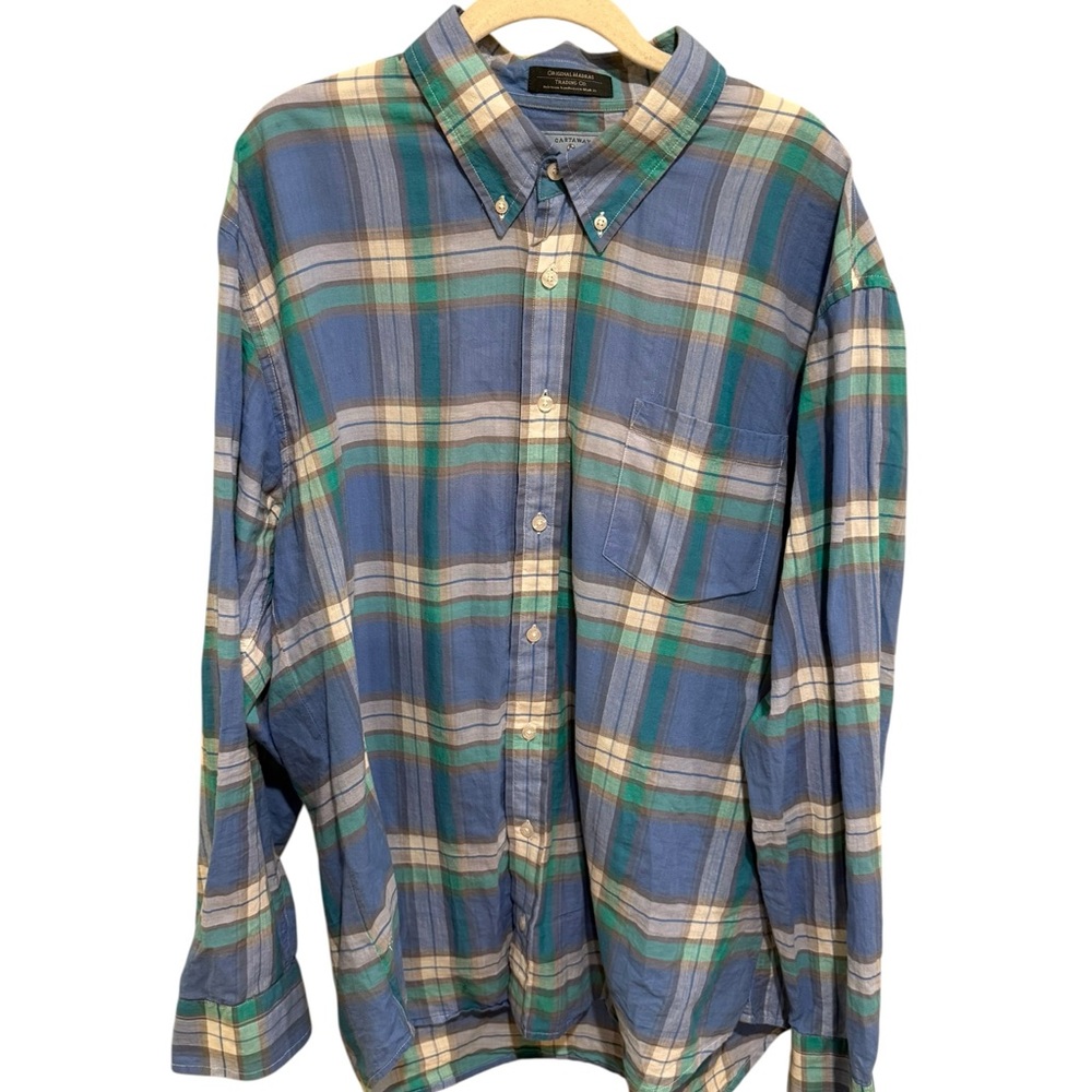 Castaway Nantucket Island Men’s Original Madras Trading Co. Button Down -Size Xl